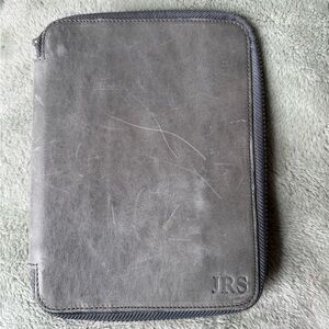 Galen Leather Zippered B6 / B6 Slim Planner Folio - Crazy Horse Smoky